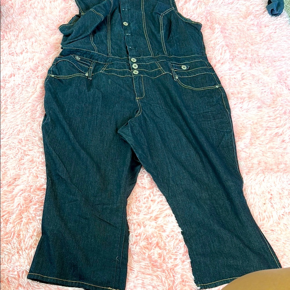 Ashley Stewart Denim Overalls